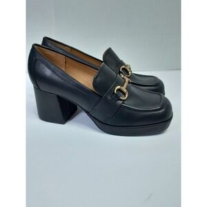 nine west tamsey3 moc Link loafers heel size 7 1/2 women Black